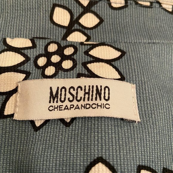 MOSCHINO FLORAL LIGHT BLUE COAT - Picture 6 of 11